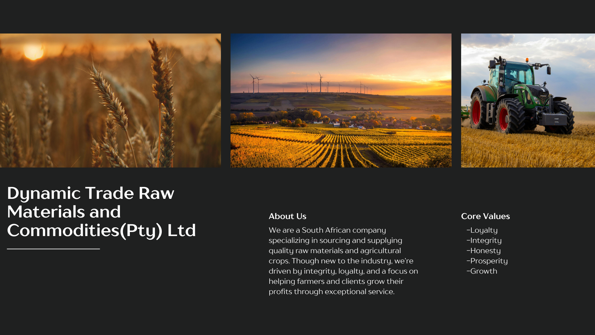 Dynamic Trade Raw Materials and Commodities